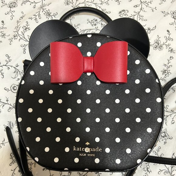 Kate Spade Minnie Mouse Polka Dot Leather Shoulder Bag - Picture 1 of 4